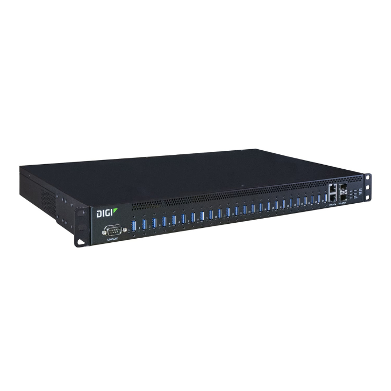 AnywhereUSB 24 Plus (Hub USB IP 24 portas 3.1, Dual Ethernet 10G, Dual SFP+ e alimentação redundante)